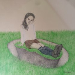 girl and grass