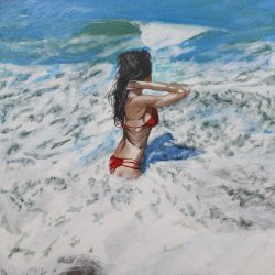 Chica en la playa de Pinedo