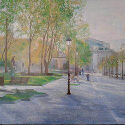 Nº 59 - PASEO DEL ARENAL AND THEATER ARRIAGA (OIL 81X60)