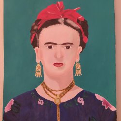 Frida Kahlo poses