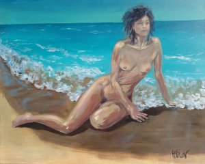 Mujer en la playa