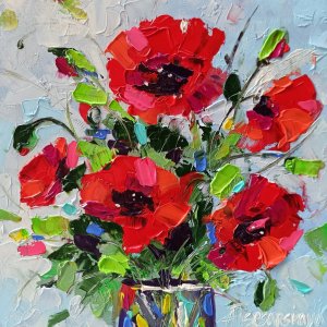 Poppies - flowers 40×40