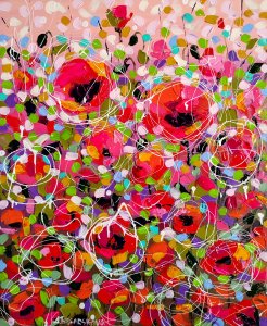 Abstract poppies field