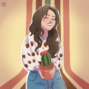 Cactus and strawberries