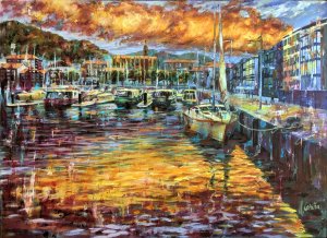 Lekeitio. Marine paintings - Oil paintings of ships - oil painted sailboats