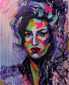 Amy Winehouse portrait colorful pop art