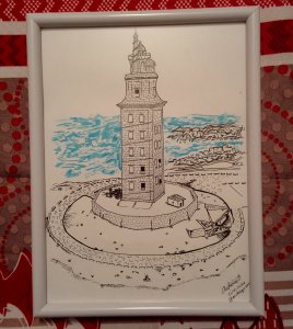 Illustration Tower of Hercules - A Coruña, Galicia. Spain