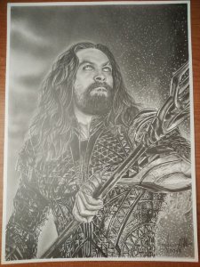 Aquaman - Drawing made in pencil and charcoal