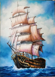 Galleon Oil On Canvas