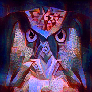"Cubist owl 02 / Búho cubista 02"