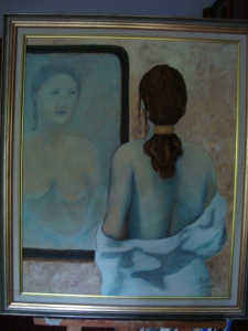 retrato de una mujer en el espejo
