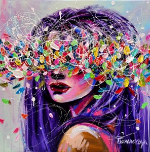 Amazing - colorful portrait woman 70×70 ×3,5