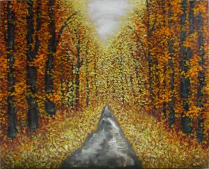 Golden forest. Oil on canvas.