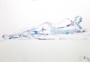Male nude watercolor
