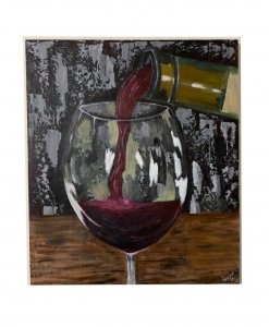 the glass of wine