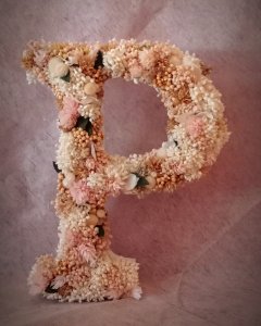 Preserved flower letters