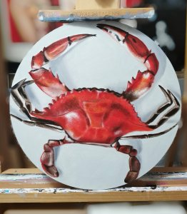 Crab Round Canvas
