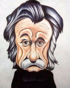 Caricatura del famoso fisco de Albert Einstein