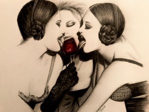 "Shared sin" Charcoal and pastel on Canson paper 21x29,5cm.