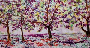purple trees in spring