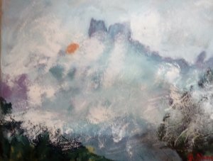 Montserrat in the fog