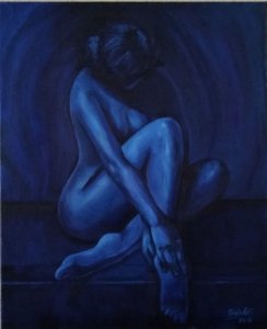 Mujer  en azul