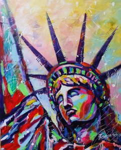 Statue of Liberty 100×81, colorful portrait