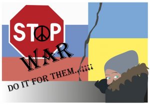 ukranian and russian war  (digital work, cmyk print)