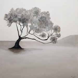 The tree black and white 60x60 cm
