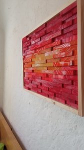 Arte de madera recuperada, difusor de sonido, arte geométrico de madera, arte de pared de madera 3d, terapia de color