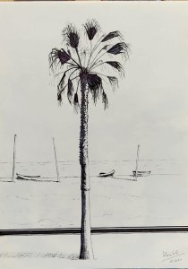 PALM TREE ON THE BEACH OF LA MALVARROSA