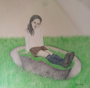 Girl and grass