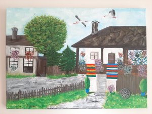 "My grandmother's house", 70x50 cm, 200 euros