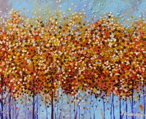 Golden trees - colorful autumn forest 100×81