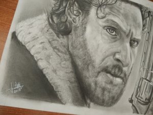 Rick Grimes - Drawing made in pencil and charcoal