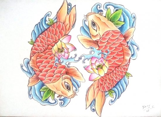 Fish tatoo drawing