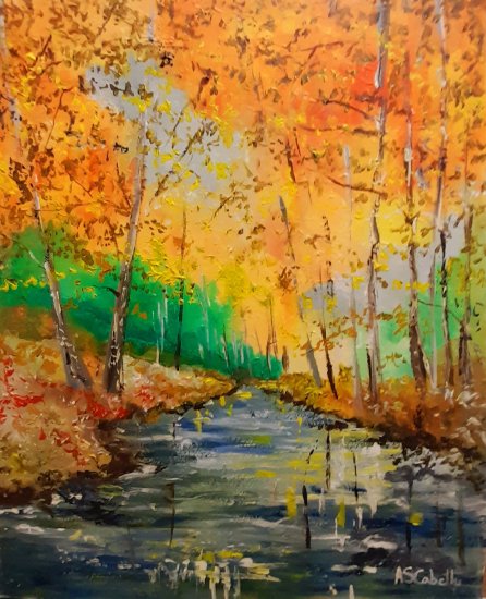 Reflejo en el río de otoño