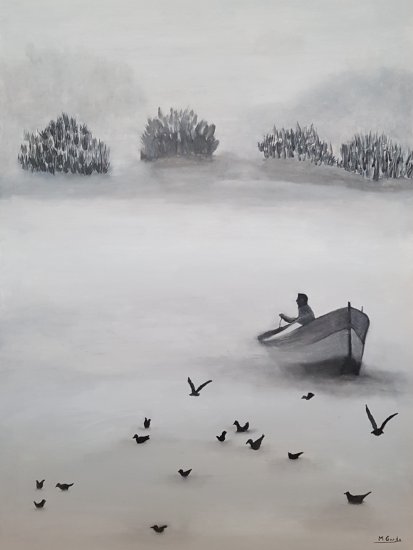 fisherman in the mist