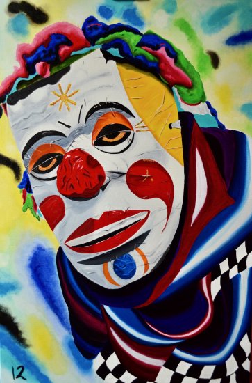 Clown mask from Corpus Cristi Ecuador