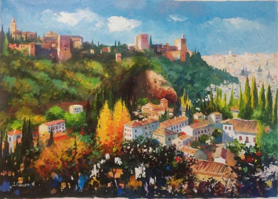 Panoramic of Granada. Alhambra