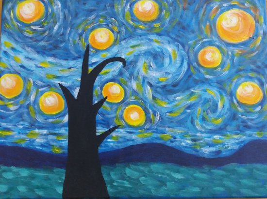 La noche estrellada - Van Gogh - Reproducción