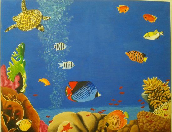 Seabed with tropical fish