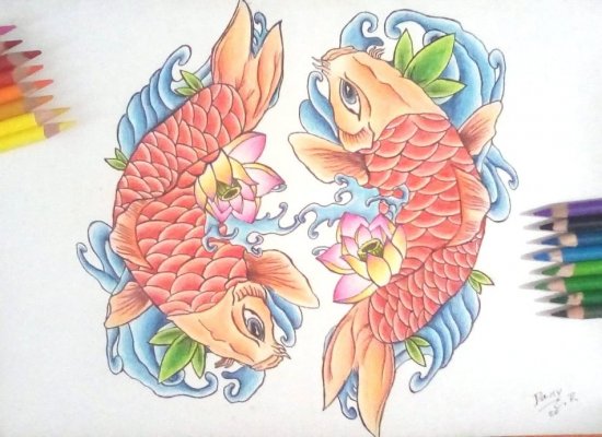 Dibujo de peces tatoo