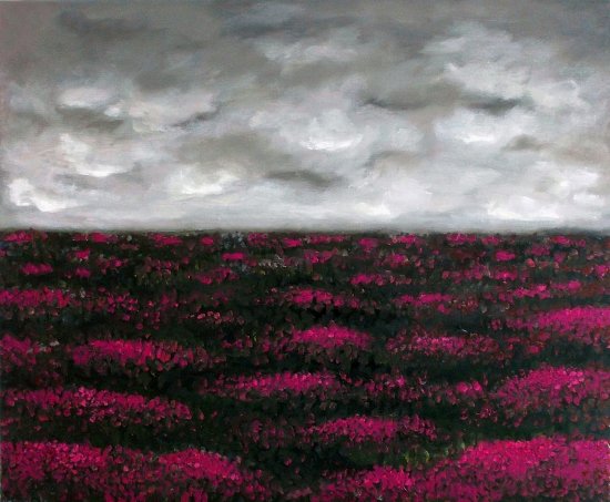 Heather field, oil on canvas.