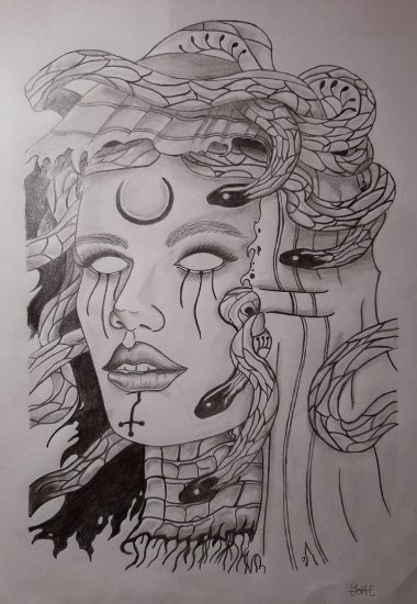 Beware - The Medusa Drawing by Pandora Art - Pixels