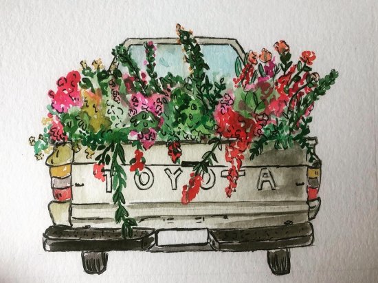 Truck with flowers