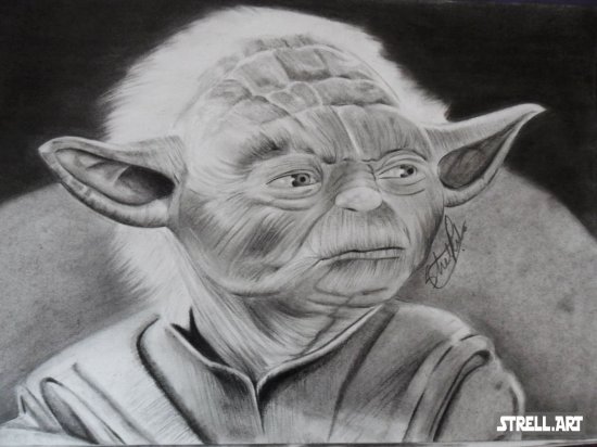relé para jugar rival Retrato a carboncillo de Yoda - Star Wars , Carboncillo, Lápiz, Tinta,  Dibujos, comprar arte original