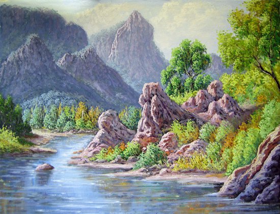Río con piedras