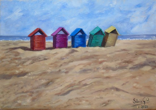 Little houses in the sand