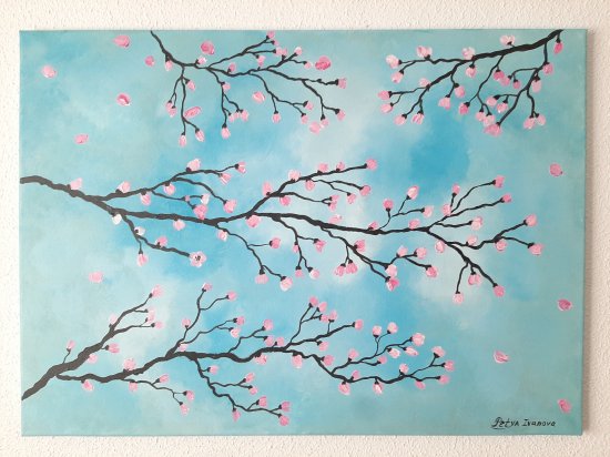 " SAKURA - cherry blossom " , 70x50 cm,